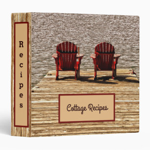 Cottage Recipes Adirondack Chairs Rustic Cookbook Binder