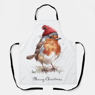 Cottage Robin Christmas Baking Style Apron