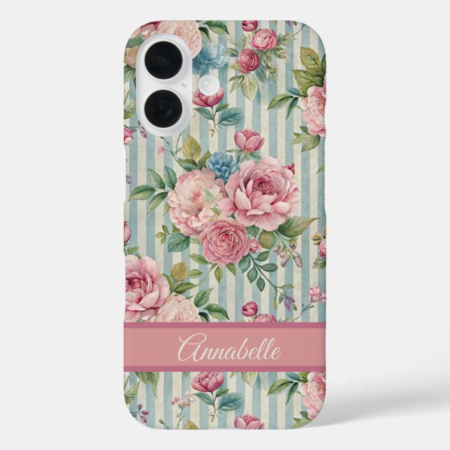 Cottage Rose Floral Pink iPhone / iPad case (Back)
