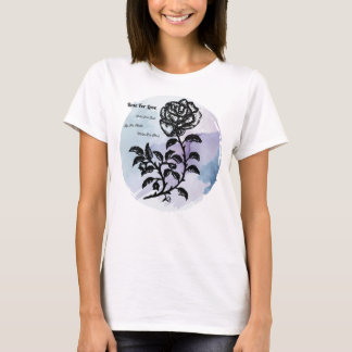 Cottage Rose of Love on Blue T-Shirt