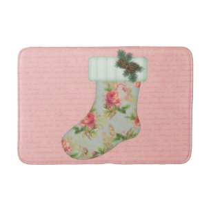 Cottage Stocking Christmas Bath Mat