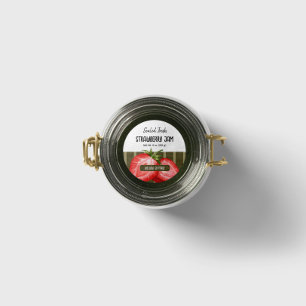 Cottage Strawberry Jam Lid Label Sticker