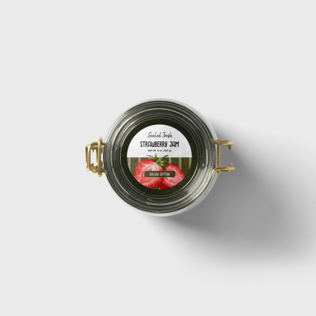 Cottage Strawberry Jam Lid Label Sticker (Creator Uploaded)