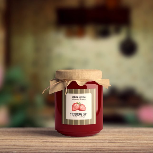 Cottage Strawberry Jam Product Label Sticker (Creator Uploaded)