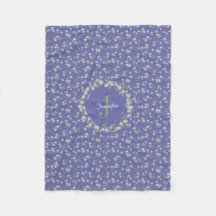 Cottage Style Very Peri Periwinkle Floral Monogram