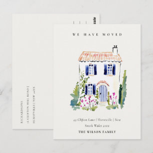 Cottage Vintage Floral Window We have Moved Card