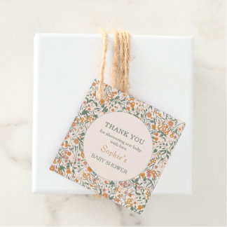 Cottage Wildflower Baby Shower Thank You Favour Tags