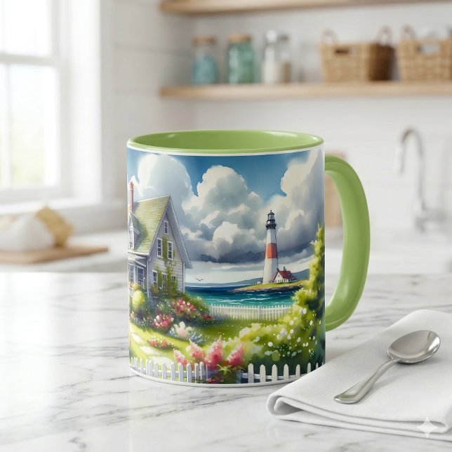 Cottage With View Of The Lighthouse Mug (Cottage With View Of The Lighthouse Mug A)