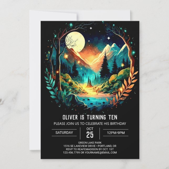 Cottagecore Adventure Awaits Birthday Invitation (Front)