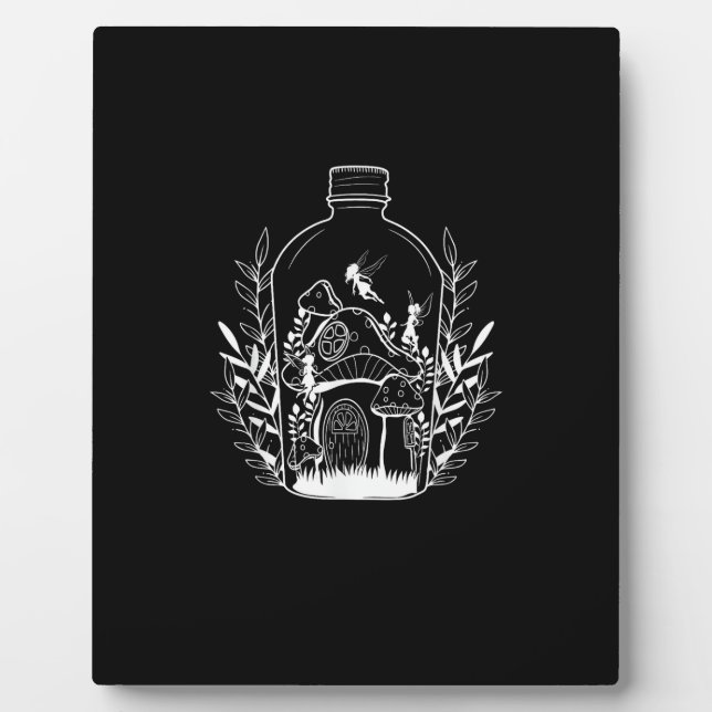 Cottagecore Aesthetic Bottle Mushroom House Fairy  Plaque (Front)