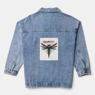 Cottagecore Aesthetic Dragonfly Mushroom Witchy Fl Denim Jacket