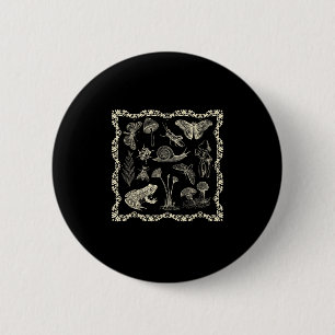 Cottagecore Aesthetic Frog And Mushroom Goblincore 2 Inch Round Button