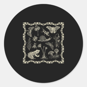 Cottagecore Aesthetic Frog And Mushroom Goblincore Classic Round Sticker