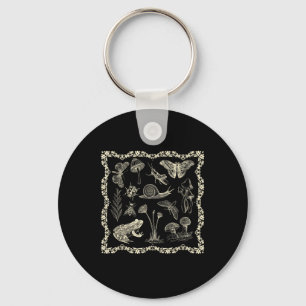 Cottagecore Aesthetic Frog And Mushroom Goblincore Keychain