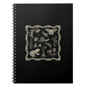 Cottagecore Aesthetic Frog And Mushroom Goblincore Notebook