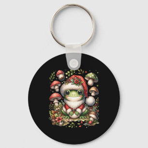 Cottagecore Aesthetic Frog Christmas Mushroom Men  Keychain