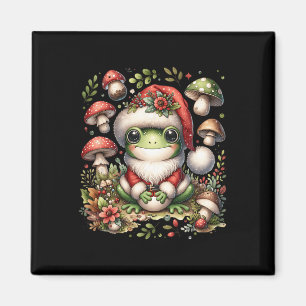 Cottagecore Aesthetic Frog Christmas Mushroom Men Magnet