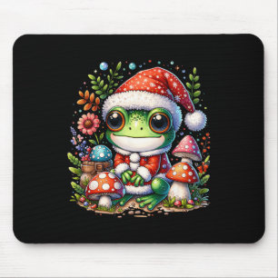 Cottagecore Aesthetic Frog Christmas Mushroom Men  Mouse Pad