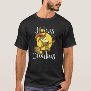Cottagecore Aesthetic Frog Hocus Croakus Halloween T-Shirt