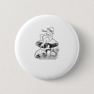 Cottagecore Aesthetic Frog On A Mushroom Goblincor 2 Inch Round Button