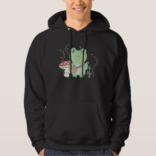 Cottagecore Aesthetic Frog paly banjo Hoodie