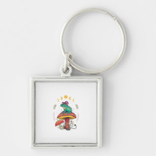 Cottagecore Aesthetic Goblincore Frog Wizard On Mu Keychain