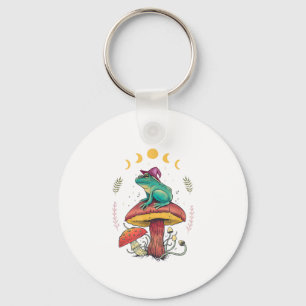 Cottagecore Aesthetic Goblincore Frog Wizard On Mu Keychain