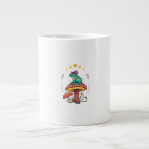 Cottagecore Aesthetic Goblincore Frog Wizard On Mu Large Coffee Mug