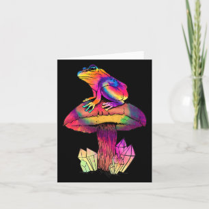 Cottagecore Aesthetic Kawaii Dabbing Frog Mushroom Card