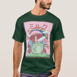 Cottagecore Aesthetic Kawaii Fairy Frog Tea Mushro T-Shirt