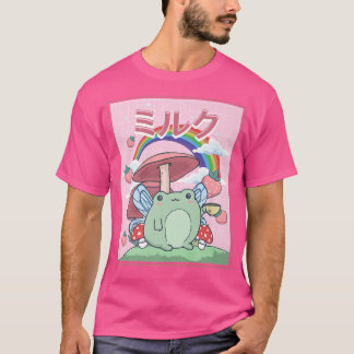 Cottagecore Aesthetic Kawaii Fairy Frog Tea Mushro T-Shirt