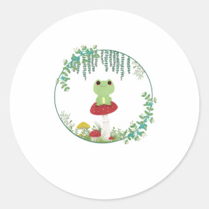 Cottagecore Aesthetic Kawaii Frog Goblincore Cute Classic Round Sticker