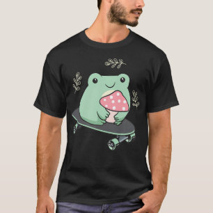 Cottagecore Aesthetic Kawaii Skateboarding Frog T-Shirt