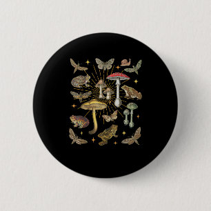 Cottagecore Aesthetic Mushroom Frog Butterfly Gobl 2 Inch Round Button