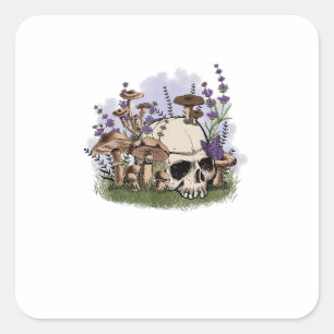 Cottagecore Aesthetic Mushroom Man Goblincore Fant Square Sticker