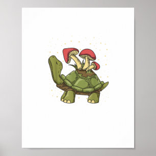 Cottagecore Aesthetic Mushroom Turtle Tortoise Gob Poster