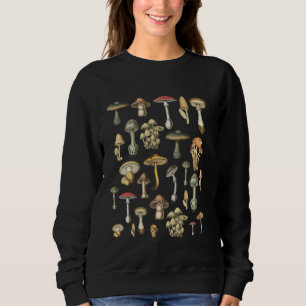 Cottagecore Aesthetic Mushroom Varieties Foraging Sweatshirt