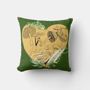 Cottagecore Aesthetic Personalized Monogram Throw Pillow