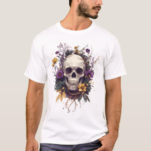 Cottagecore Aesthetic Skull Mushroom Collector Flo T-Shirt
