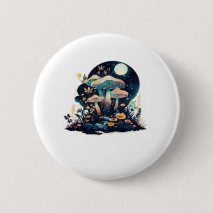 Cottagecore And Aesthetic Goblincore Mushroom Fair 2 Inch Round Button