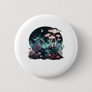 Cottagecore And Aesthetic Goblincore Mushroom Fair 2 Inch Round Button