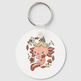 Cottagecore Axolotl Aestethic Mushrooms Cute Gobli Keychain