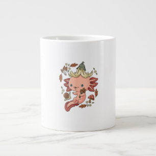Cottagecore Axolotl Aestethic Mushrooms Cute Gobli Large Coffee Mug