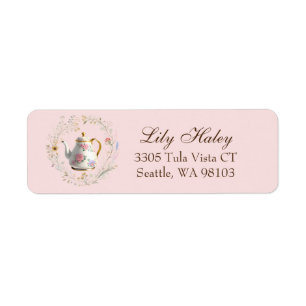 Cottagecore Baby Shower Tea Party Address Label