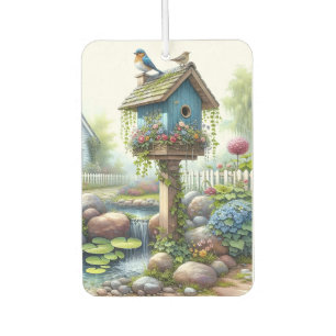 Cottagecore Birdhouse Garden Watercolor Air Freshener