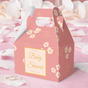 Cottagecore Blush Pink Daisy Floral Favor Box