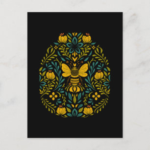 Cottagecore Boho Flowers Scandinavian Folk Art Holiday Postcard