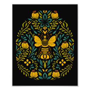 Cottagecore Boho Flowers Scandinavian Folk Art Photo Print