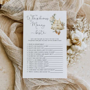 Cottagecore boho Who knows mommy best shower game