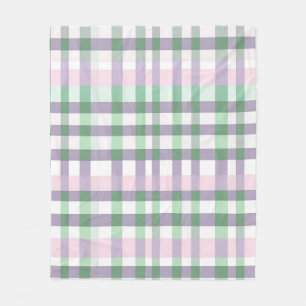 Cottagecore Buffalo Plaid Pastel Spring Cozy  Fleece Blanket